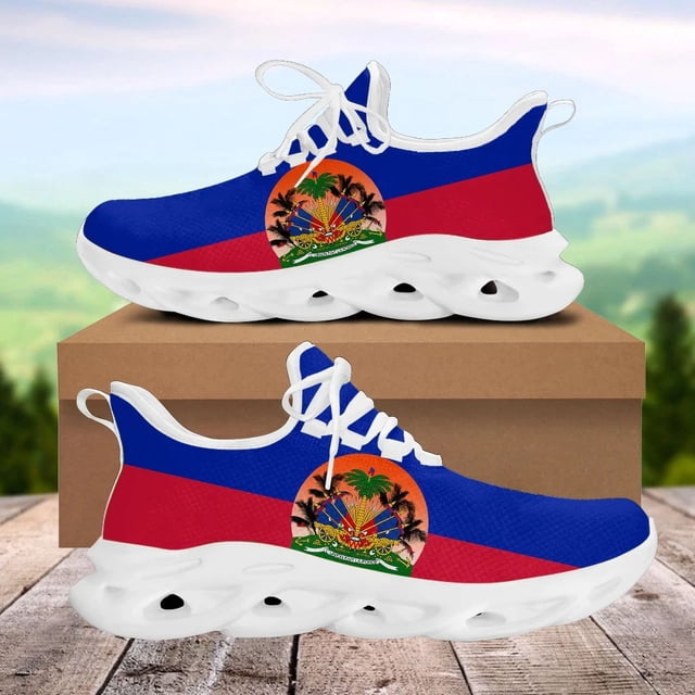 Zapatos para mujer, clásicos, con bandera nacional de Haití, zapatillas informales para correr, calzado transpirable, zapatos personalizados para hombres