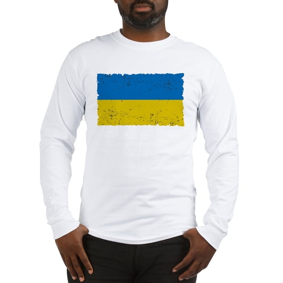 CafePress - Ukraine Flag Vintage Men's Long Sleeve T Shirt - Unisex Cotton Long Sleeve T-Shirt