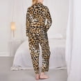 thumbnail image 3 of Pajama Sets for Women 2 Pcs, Colorful leopard print cool Button Down Long Sleeve Sleepwear Lounge PJ Sets, 3 of 6