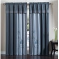 thumbnail image 3 of Chezmoi Collection Vienna 4-Piece Blue/Gray Floral Embroidered Window Curtain Set, 3 of 3