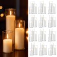 thumbnail image 1 of Velas tipo pilar con portavelas de cristal Homjoy (72 unidades), 1 of 6