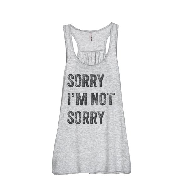 Thread Tank Sorry Im Not Sorry Women's Sleeveless Flowy Racerback Tank Top Sport Grey Small