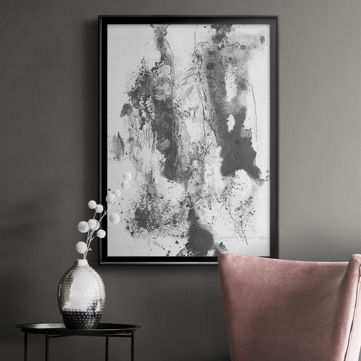Graphite Abstract III Premium Framed Print, in Gold, Black, or Silver - Ready to Hang
