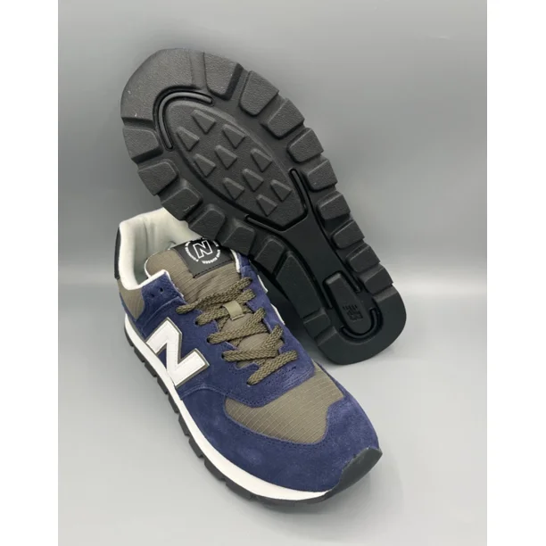 Men's New Balance 574 Navy Green Sneakers Casual Athletic Shoes ML574DZN