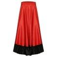 thumbnail image 2 of Zaldita Kids Girls Spanish Flamenco Bull Dance Skirt Ruffled Hem Big Swing Long Skirts Belly Red B 150, 2 of 7