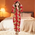 thumbnail image 2 of Pyjama une-Pièce à Manches Longues Imprimé avec Capuche pour Filles, Pyjama d'Hiver Décontracté et Chaud, 2 of 9
