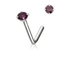 thumbnail image 5 of Surgical Steel Nose Ring Stud 20  18 Gauge 1/4" L Bend with CZ Gem, 5 of 9