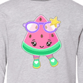 thumbnail image 4 of Inktastic Cute Watermelon with Sunglasses Long Sleeve Youth T-Shirt, 4 of 5