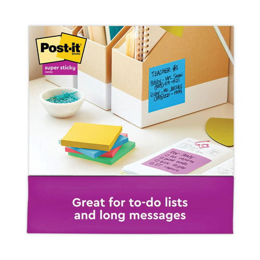 Pads in Playful Primary Collection Colors, Note Ruled, 4" x 4", 90 Sheets/Pad, 6 Pads/Pack | Bundle of 2 Packs
