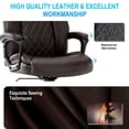 thumbnail image 4 of Big and Tall 500LBS Office Chair, Adjustable Lumbar Support Heavy Duty, Metal Base Quiet Rubber Wheels High Back, Large Executive Computer Desk Swivel Chair, Ergonomic Design for Back Pain, Black, 4 of 7