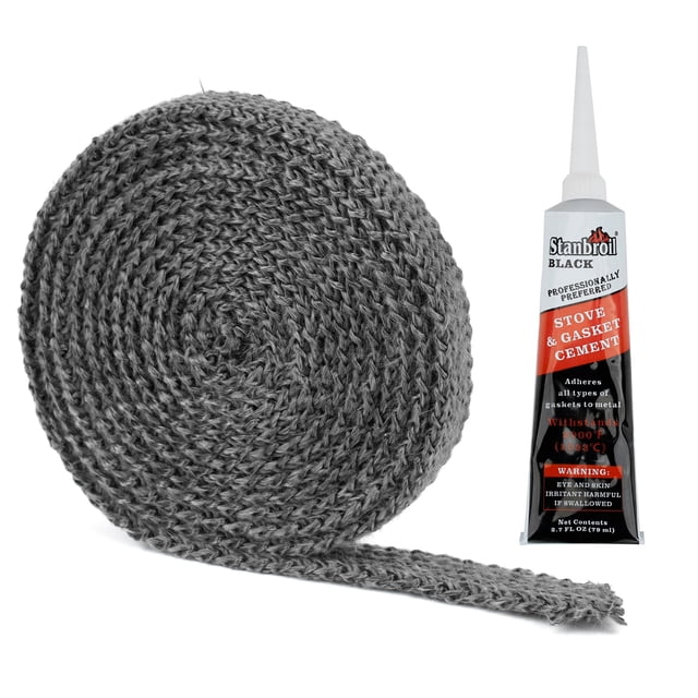 Cuerda de Sellado de Fibra de Vidrio con Grafito Stanbroil de 213 cm y Cemento de 79 ml