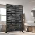 thumbnail image 6 of MAYEERTY 72×47" Outdoor Black Metal Privacy Panel Screen for Backyard & Garden, Shadow Play Pattern, 6 of 8