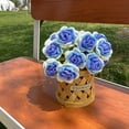 thumbnail image 2 of lulshou Home Decor Artificial Flowers Knitted Roses Hand Woven Rose Simulation Yarn Knitted Bouquet Floral Decoration Gift, 2 of 2