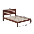 thumbnail image 4 of Pemberly Row Modern Solid Wood Queen Bed with USB Charging Station in Walnut, 4 of 4