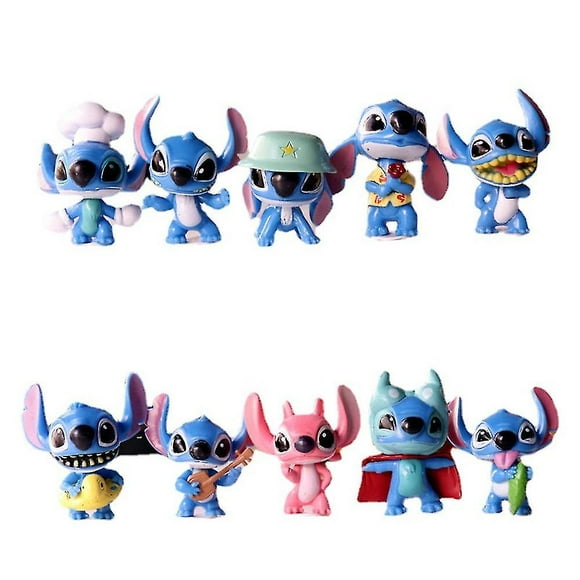10pcs/set Lilo And Stitch S Ible Toys Cake Toppers Rat Ornt For teenager -Vinsniv
