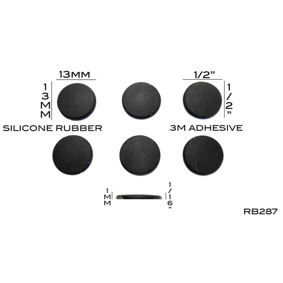 VATH Self Adhesive Silicone Rubber Feet 13mm(L) x 13mm(W) x 1mm(H) 6pcs [RB287]