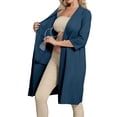 thumbnail image 2 of longantii Post Surgery Mastectomy Robes for Women with 4 Internal Drain Pockets 3/4 Sleeves Night Gowns Pajama Dress Shirts Dark Blue M, 2 of 8