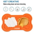 thumbnail image 5 of GOOPAWS: Licking Mat 3 Pack - Orange, Grey, Blue - Dog & Cat Slow Feeding Textured Pads, Food Grade Silicone, Spread Food & Treats, Pet Soothing, 5 of 10