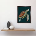thumbnail image 2 of Swimming Sea Turtle Modern Folk Art Illustration Art Print Framed Poster Wall Decor 12x16 inch, 2 of 5