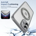 thumbnail image 3 of for iPhone 16 Case with Stand, Support Magnetic Wireless Charger, Translucent Back, Magnetic Ring Holder & Protective Bumpers, Non-Yellowing Case with Camera Control Capture Button - Gray, 3 of 10