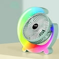 thumbnail image 5 of Small Desk Fan, Portable Electric Table Desktop Air Circulator Fans, Color Running Lamp USB Charging Home Desktop Fan, 5 of 6