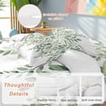 thumbnail image 2 of Rat Tailings Bedding Duvet Cover Set King Size 4 Pieces Green Plants Leaf Farmhouse Soft Twill Plush Quilt Cover, Include 1 Duvet Cover 1 Flat Sheet And 2 Pillow, 2 of 7