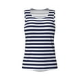 thumbnail image 4 of Fotbe Navy Blue And White Stripes Womens Loose Fit Casual Flowy Slim-Fit Tank Tops Athletic Round Neck Trendy Sleeveless Summer Tops for Gym and Yoga-X-Large, 4 of 9