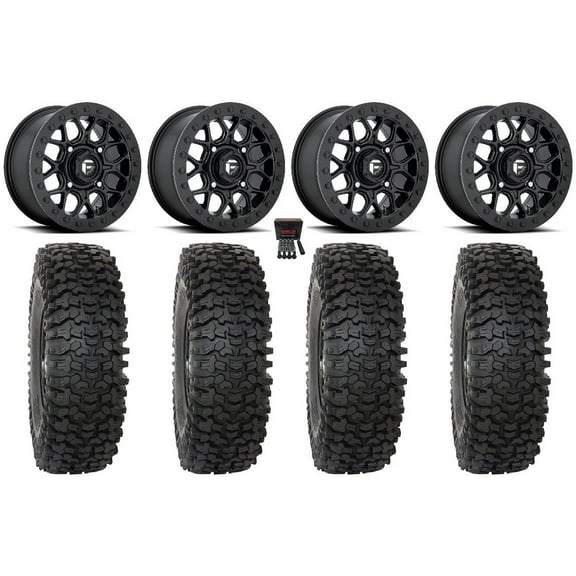 Fuel Tech Beadlock 15" Wheels Black 35" RC500 Tires Can-Am Commander Maverick Renegade Outlander Defender