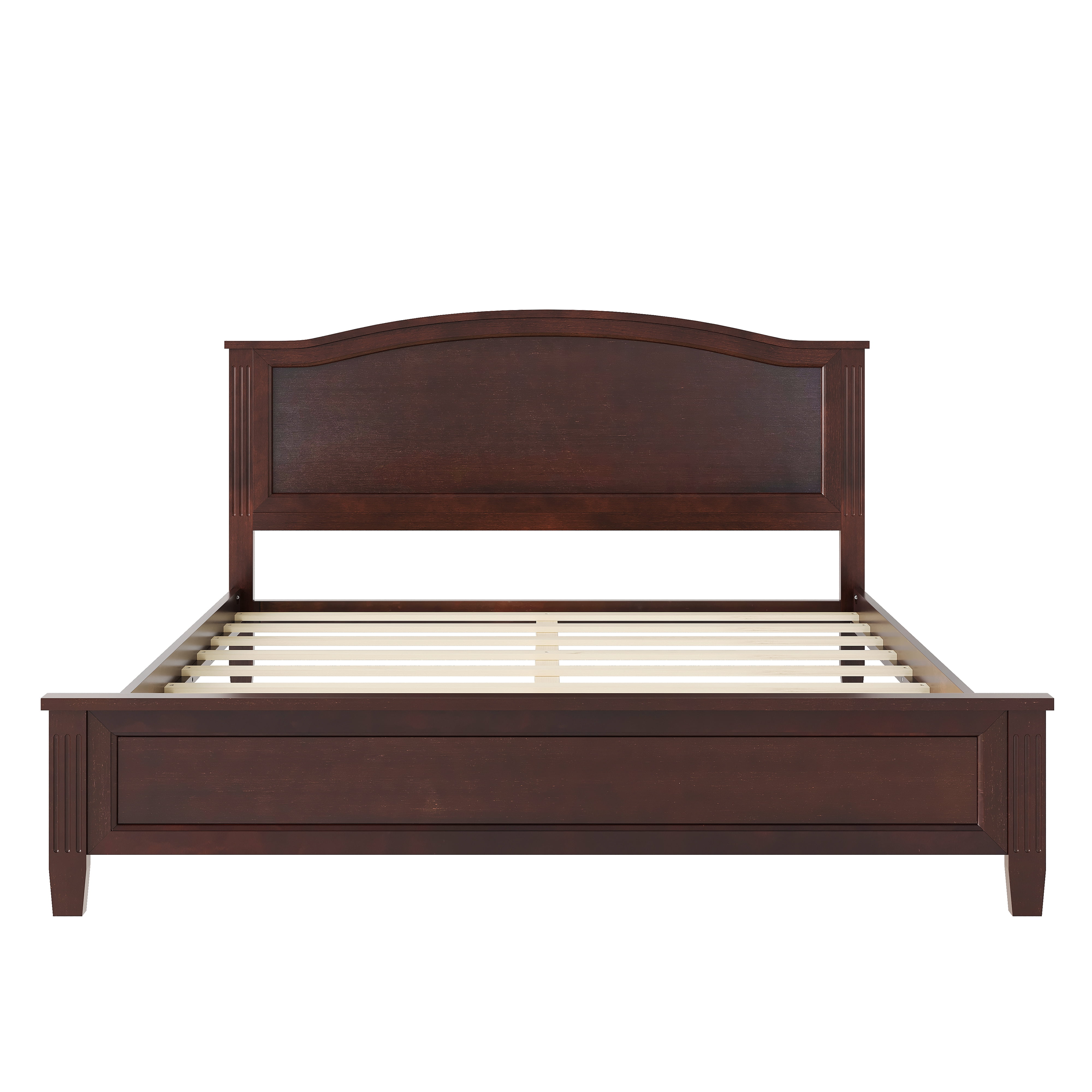 Euroco Wood King Size Wood Platform Bed, Espresso