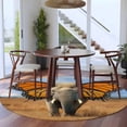 thumbnail image 4 of Funny Elephant Round Living Room Rugs 5 ft, Elephant with Butterfly Ears Grassland Washable Area Rug with Non-Slip Sturdy Edge Binding Round Carpet for Entryway Kitchen Bedroom Bathroom, 4 of 9