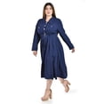 thumbnail image 2 of Vestido camisero con cinturón Roman Fashion /Tallas Extras, 3835 (Azul marino) azul marino 36, 2 of 6