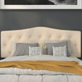 thumbnail image 3 of Tufted Upholstered Queen Size Headboard in Beige Fabric, 3 of 18
