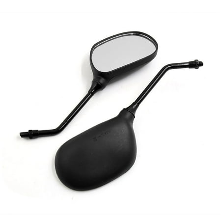 2Pcs 10mm Thread Dia Black Motorcycle Scooter Side Rearview Blind Spot Mirror