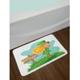 thumbnail image 2 of St. Patrick's Day Bath Mat, Festive Leprechaun with Costume Holding Large Shamrock Gold Coin on Hill, Non-Slip Plush Mat Bathroom Kitchen Laundry Room Decor, 29.5 X 17.5 Inches, Multicolor, Ambesonne, 2 of 2