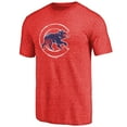 thumbnail image 2 of Men's Red Chicago Cubs Distressed Team 2 Tri-Blend T-Shirt, 2 of 3