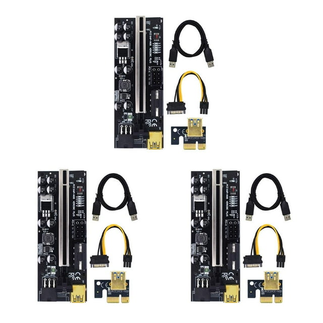 yingyy PCI-E Carte d'Extension 1x vers 6x Carte USB Carte Mère Adaptateur Électrique Type 2 Ensemble de 3