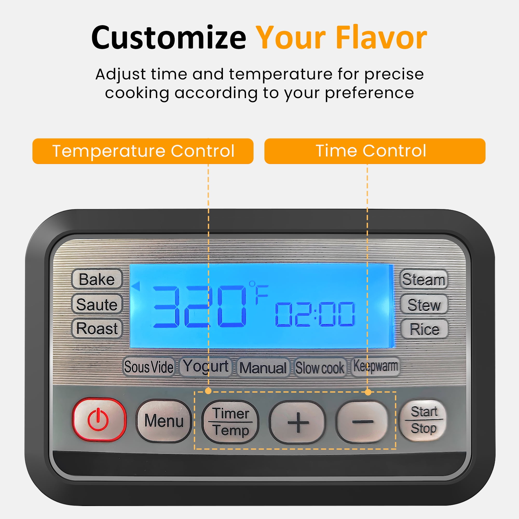 Sunvivi 6.5 Quart Slow Cooker,11 in 1 programmable Multi-Cooker Food Warmer with Digital Timer, Temp Control