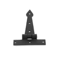 thumbnail image 3 of Renovators Supply Black Iron T Strap Hinge 4" L Modern Decorative Arrow Tee Hinge Rust Resistant Wooden Cabinet Door or Gate Hinges w/Screws, 3 of 7