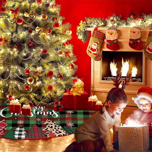 Adornos navideños, adornos navideños, regalos navideños, falda para árbol de Navidad, decoración navideña, falda para árbol, decoración para árbol de Navidad, adornos, decoraciones para el hogar