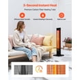 thumbnail image 5 of VEVOR Infrared Heater, 1500W Electric Space Heater with Remote Control, 2 Speeds & Easy Operate, Indoor/Outdoor for Patio Bedroom,Studio,Porch,Dining Room,Studio, 5 of 9