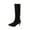 Black, variant on Knee High Stiletto Boots For Women Matte Faux Suede Ruched Slouch Shaft Pointed Toe Thin Stiletto Heel Slip On Tall Boot Footwear