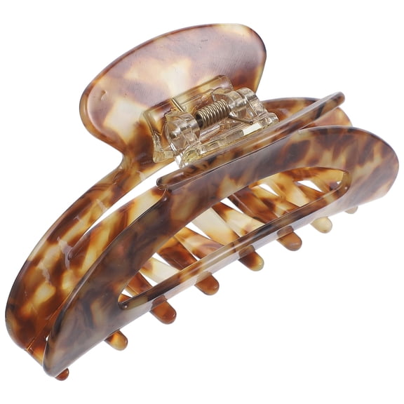 LOLIPPYY Large Dark Brown Marble Hair Clamp Practical Jumbo Claw Clip for Thick Curly and Straight Hair Decoration
