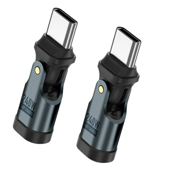 Heat Resistant 240W USB C Adapter Connectors 90 Degree Angled Charging With 180° Rotation Fit for Phone Laptops Tablets