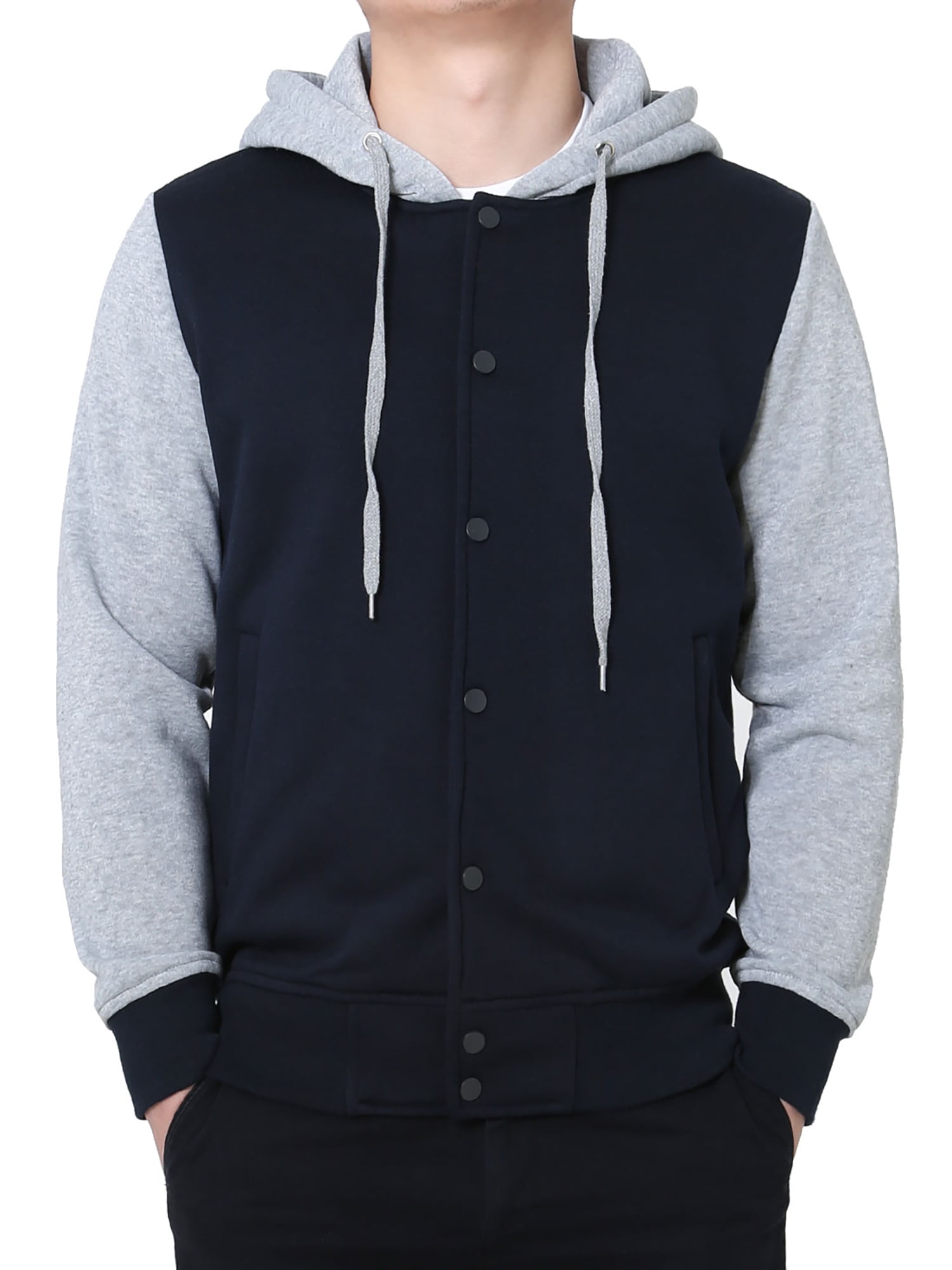 button down hoodie men's