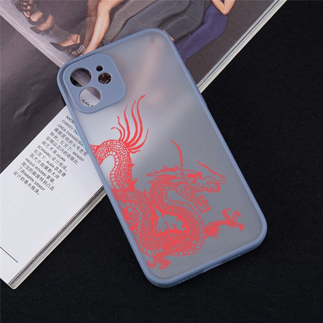 Funda de teléfono con diseño estético único, carcasa trasera suave de dragón rojo para iPhone 14, 12, 11, 13 Pro, Mini, X, XS, XR Max, 6, 7, 8 Plus, SE Fivean unisex
