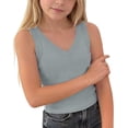 thumbnail image 6 of Cethrio Girls Tank Tops, Casual Sleeveless V Neck Knitted Summer Tops Kids Tees Gray Size 9-10T, 6 of 6