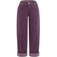 thumbnail image 5 of CUKOLSXA Barrel Pants Women Wide Leg Lounge Palazzo Harem Corduroy Pants Casual Trousers with Pockets, Purple, 5 of 7