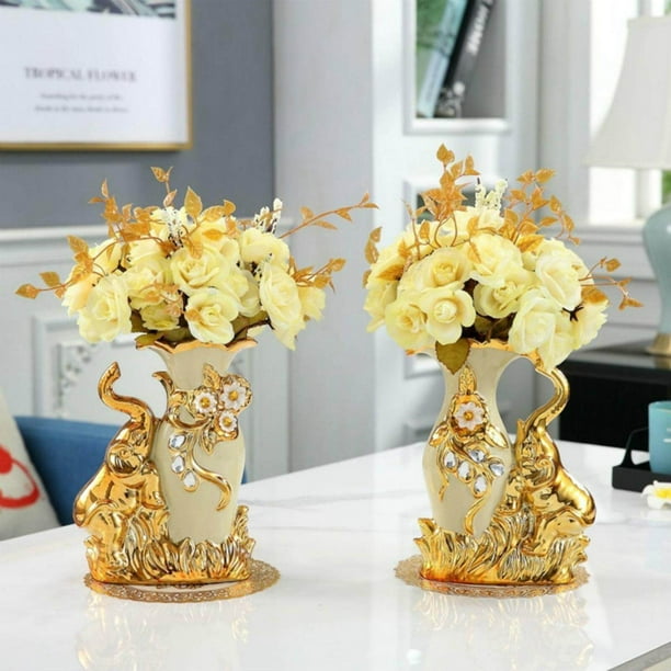 ruzhgo European Style Ceramic Flower Vase Holder Tabletop Centerpieces
