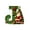 J, variant on Lilixerw 26 Letter Christmas Ornament with Santa Claus Pattern,3.15Inch Green Acrylic Xmas Pendant for Xmas Tree Decor,Holiday Party Supplies,Letter O