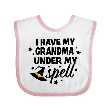 

Inktastic I Have My Grandma Under My Spell with Cute Witch Hat Gift Baby Boy or Baby Girl Bib